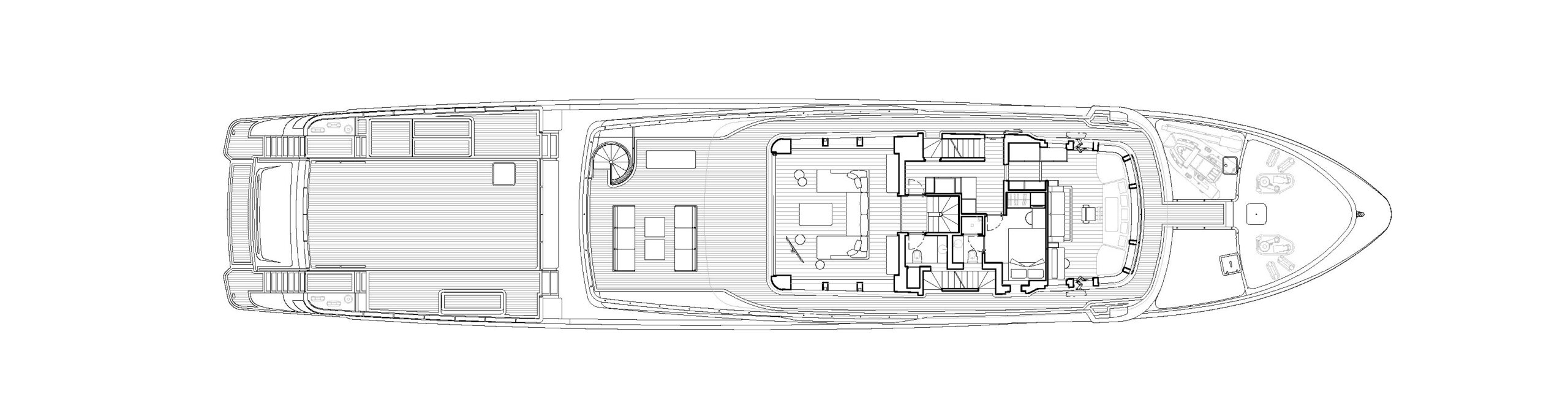 Sanlorenzo 500EXP super yacht for sale lay out upper deck – Lengers Yachts