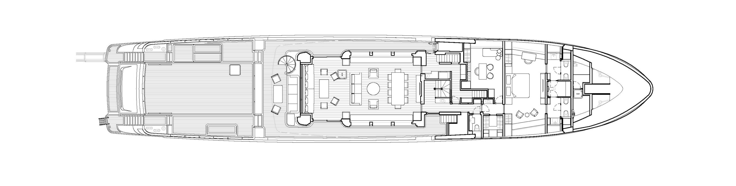 Sanlorenzo 500EXP super yacht for sale top view main deck – Lengers Yachts