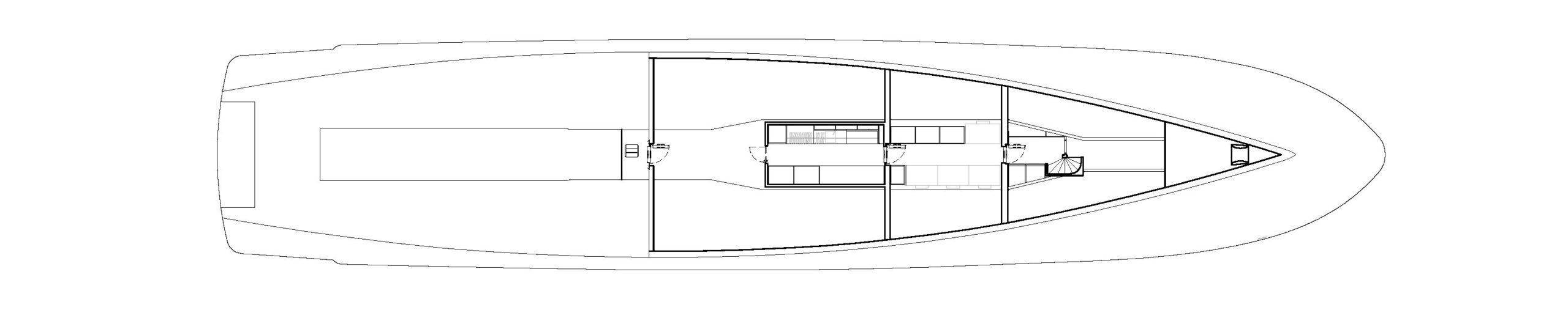 Sanlorenzo 500EXP super yacht for sale top view – under lower deck Lengers Yachts