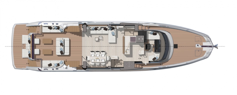 Prestige Yachts X70 NEW motor yacht floorplan layout - Lengers Yachts (1)