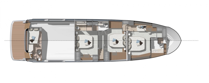 Prestige Yachts X70 NEW motor yacht floorplan layout - Lengers Yachts (2)