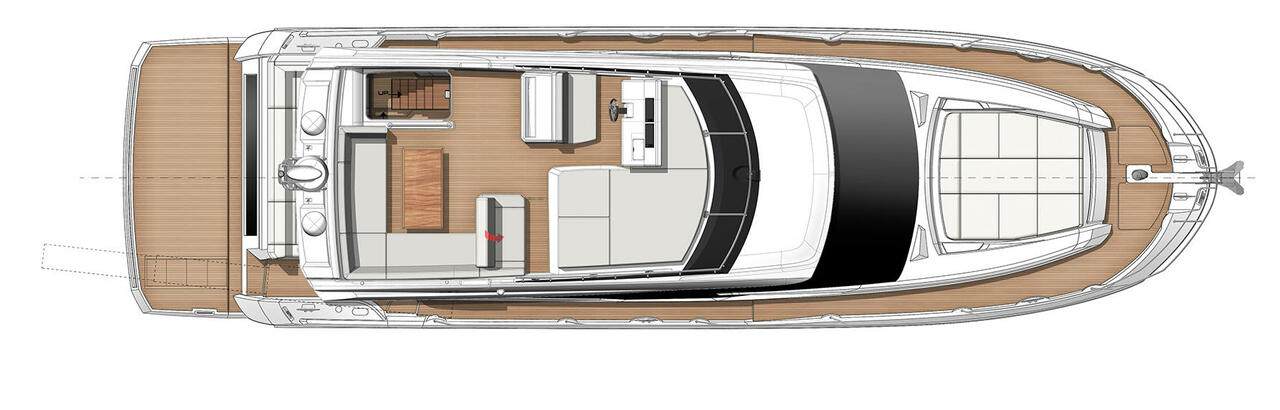 Prestige 520 top view flybridge