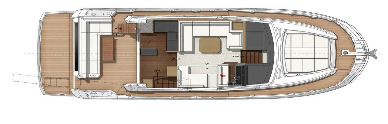 Prestige 520 top view main deck