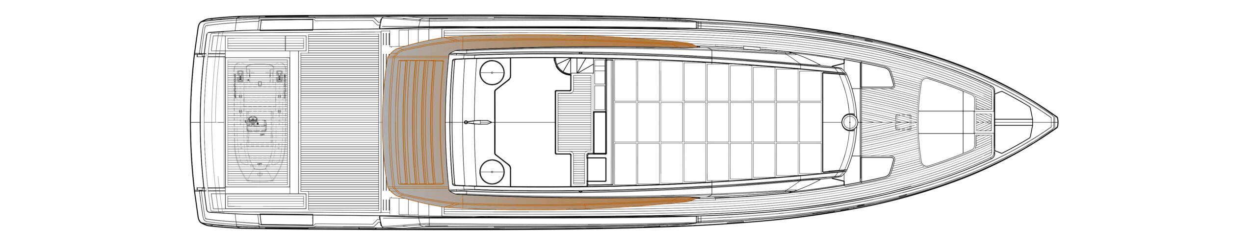 SP110 motor yacht lay out top view flybridge hard top general arragement plans – Lengers Yachts