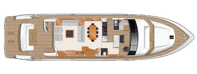 Princess 85 motor yacht for sale layout Top view Main deck – Lengers Yachts